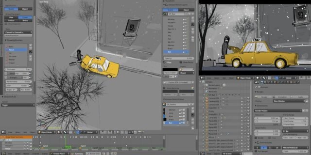 Blender — video editing and compositing workspace