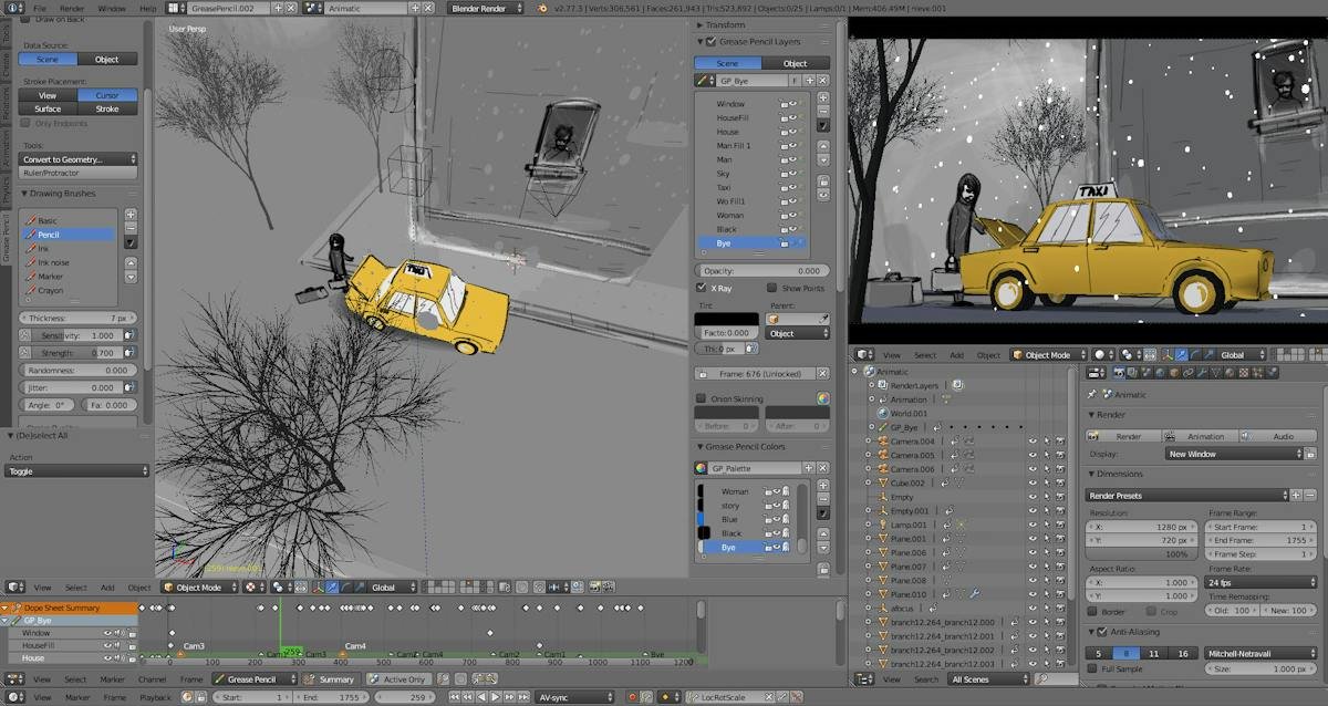 Blender — video editing and compositing workspace