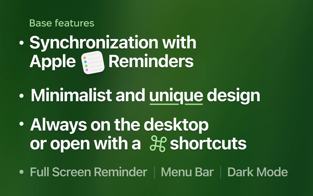 DeskMinder — full-screen reminder notification view