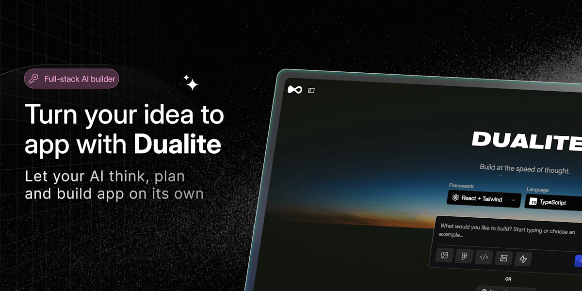 Dualite — AI agent building a full-stack app