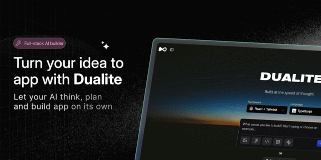 Dualite — AI agent building a full-stack app