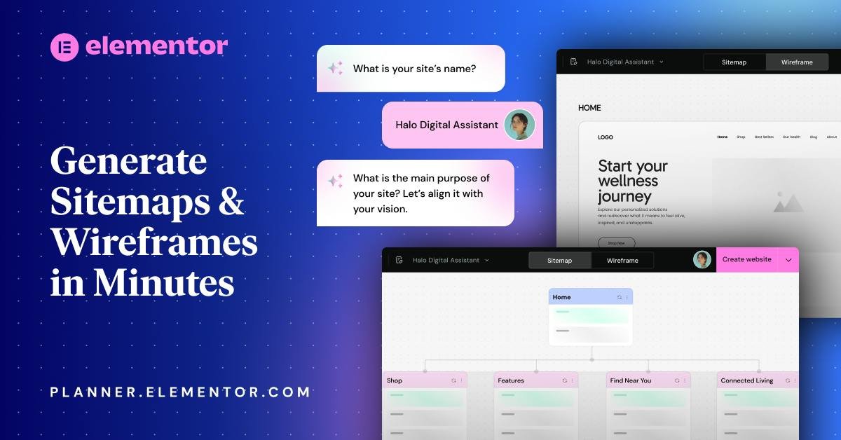 Elementor — visual page builder editing a WordPress page