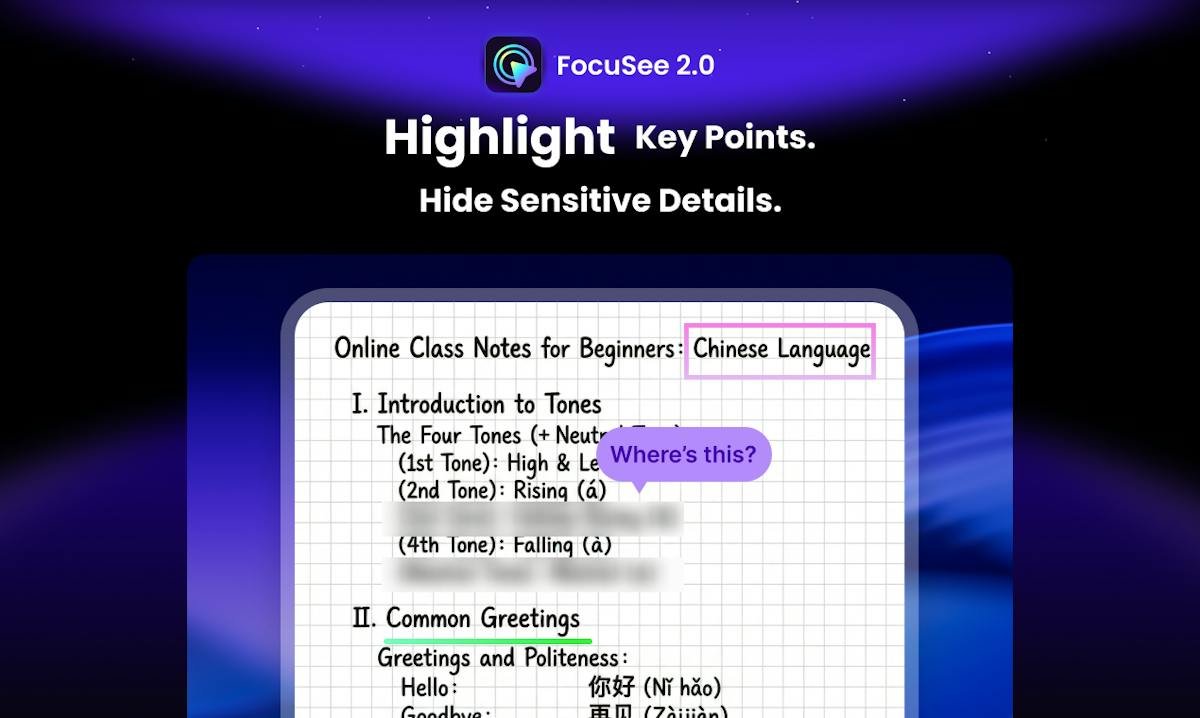 FocuSee — auto-edited screen recording demo