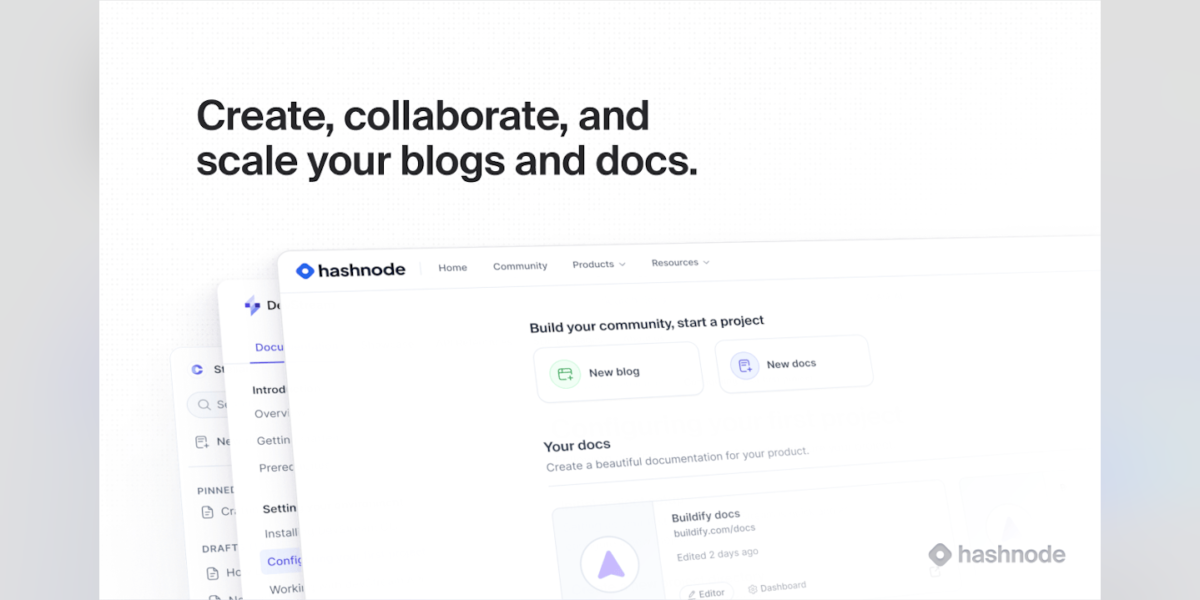 Hashnode — developer blog and docs editor