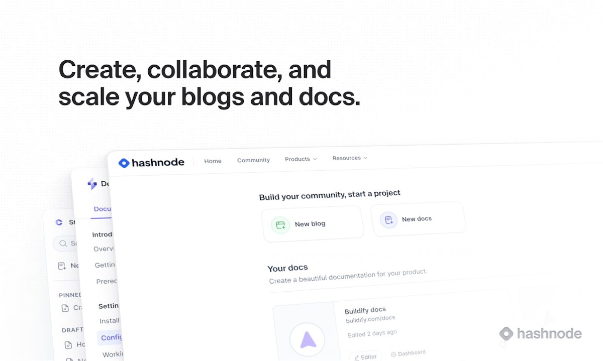 Hashnode — blog publishing dashboard