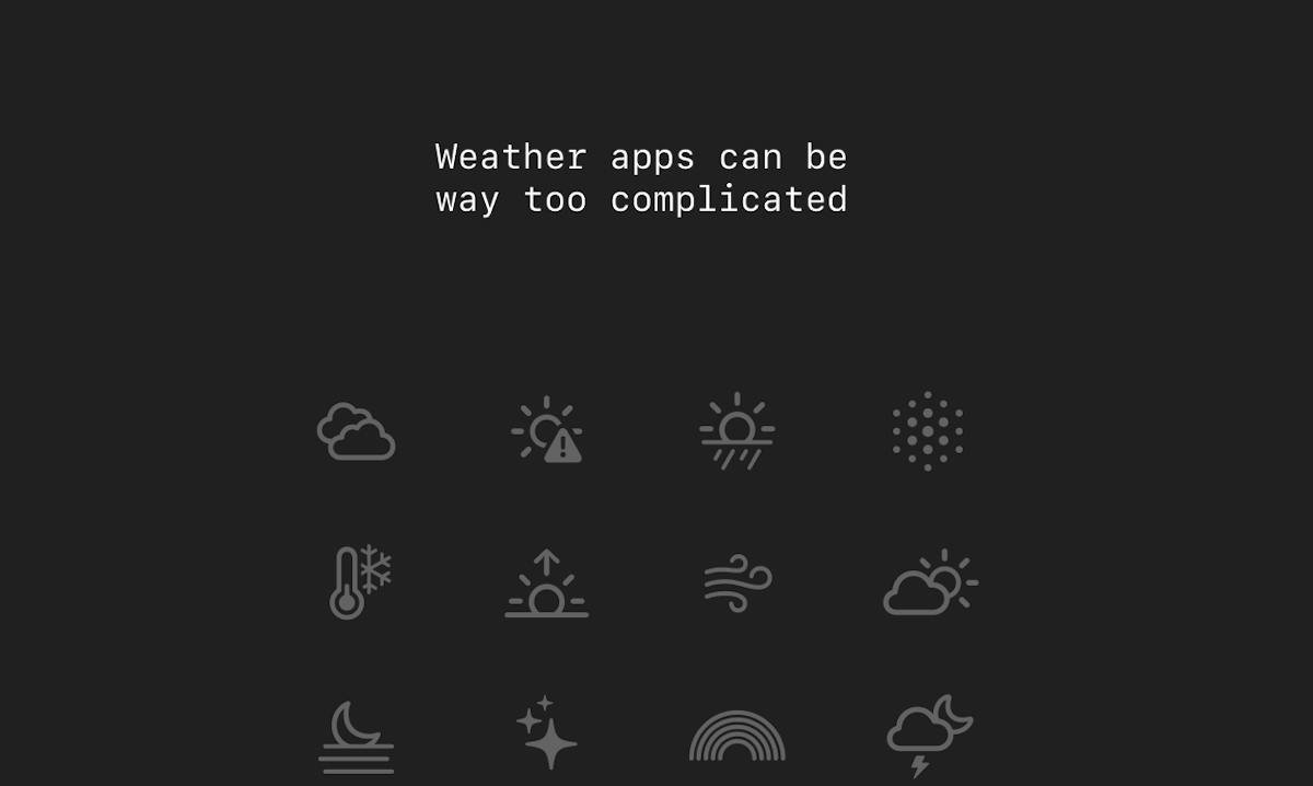 Lazy Weather app — today's conditions compared with yesterday