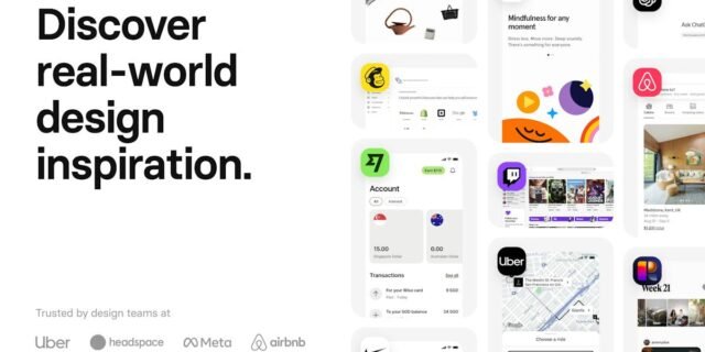 Mobbin — searchable library of app screens and flows