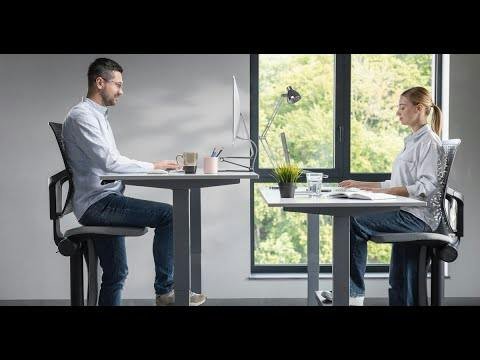 Movably — interactive chair system for standing desks