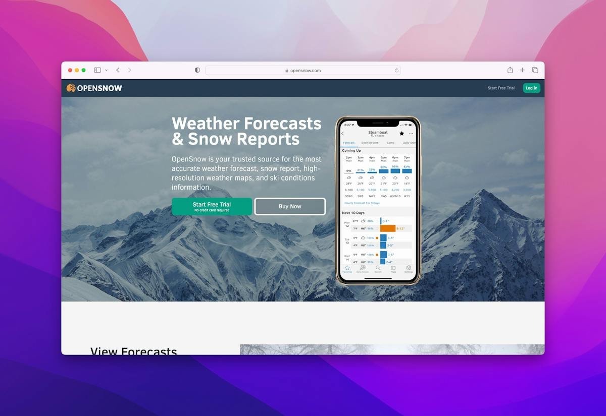 OpenSnow — 10-day snow forecast and storm tracking map
