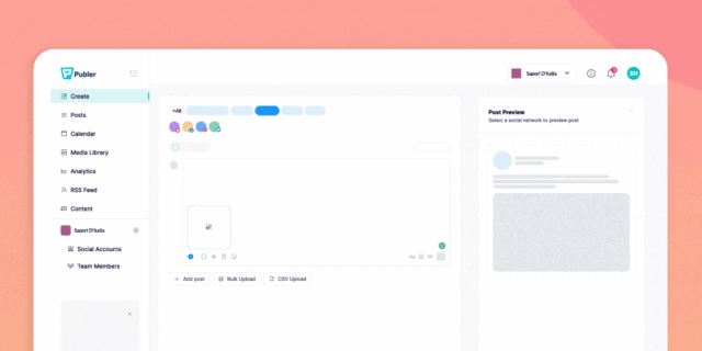 Publer — content calendar and scheduling view