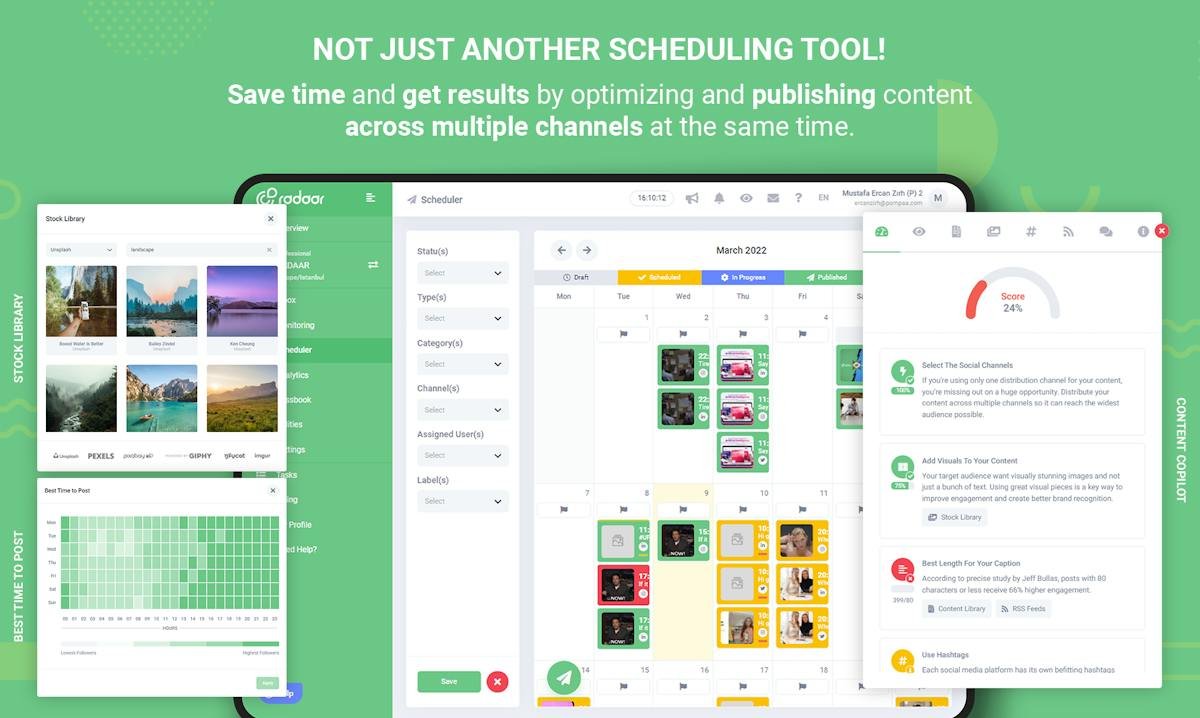 RADAAR — social inbox and scheduling dashboard