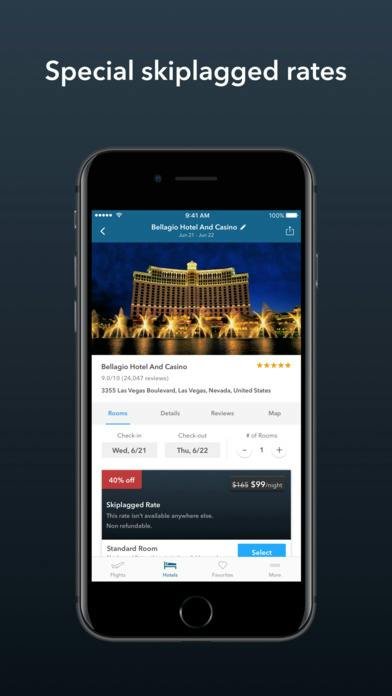 Skiplagged — flight search results with fare alerts