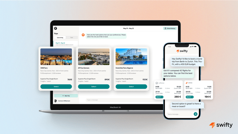 Swifty — AI chat flight and hotel booking