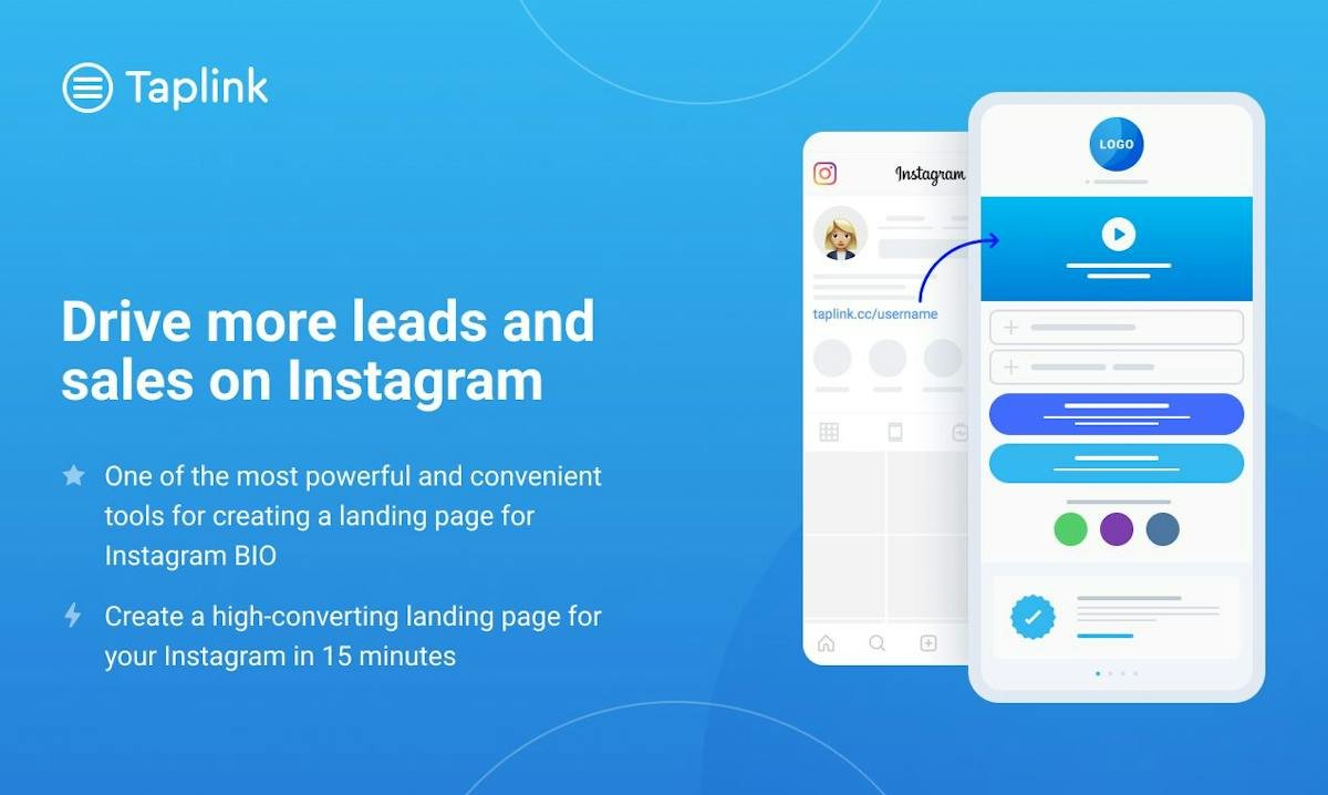 Taplink — Instagram landing page with lead forms