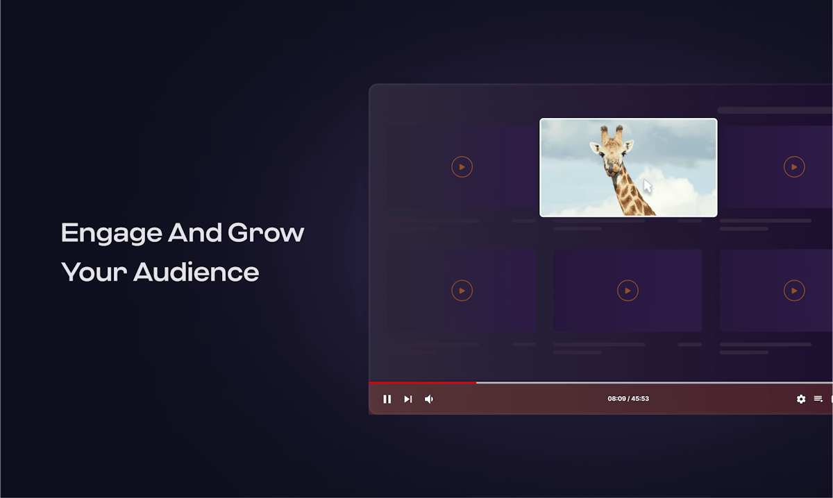 VP Player — branded video platform dashboard