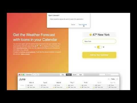Weather in your Calendar — forecast icons shown on calendar days