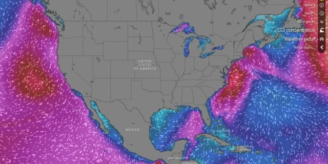 Windy — animated weather map with layered forecast data