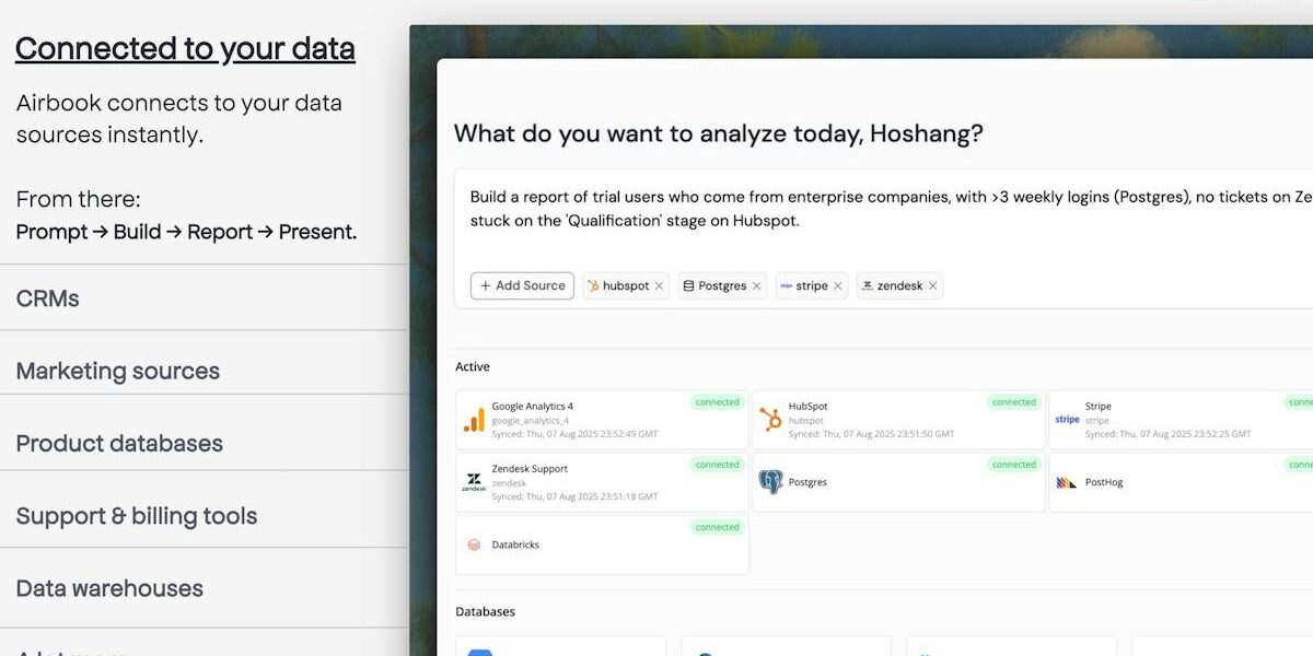 Airbook AI — auto-generated SQL and dashboard from a data question