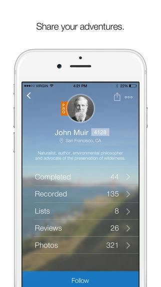 AllTrails — trail map and route details