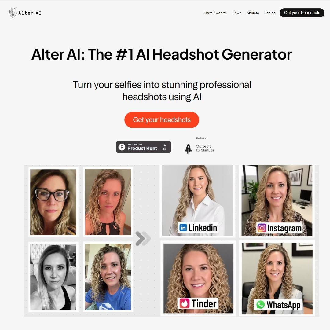 Alter AI — selfie turned into a professional headshot