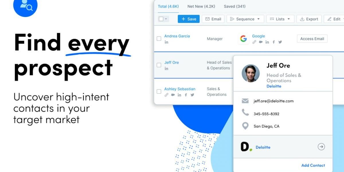 Apollo.io — buyer search and contact database view