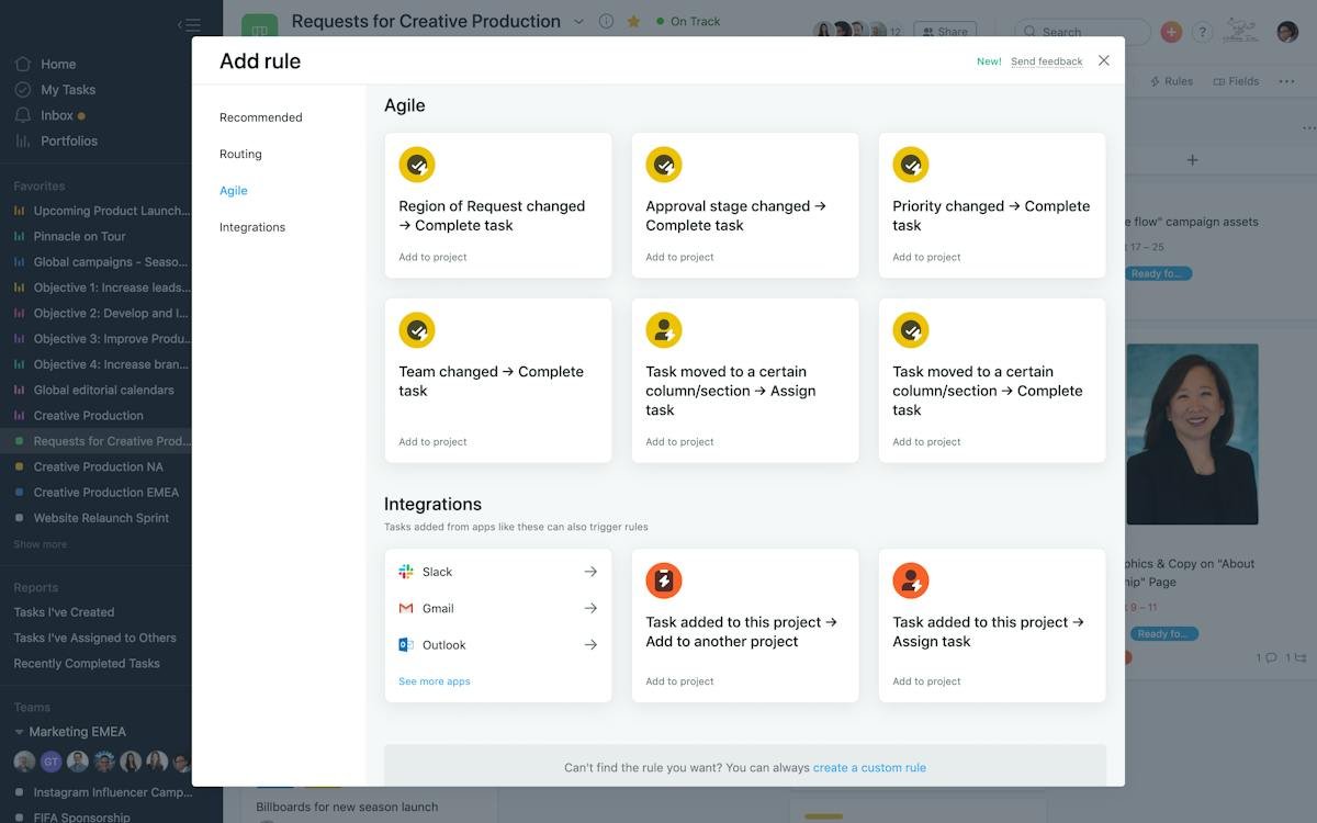 Asana — project timeline view