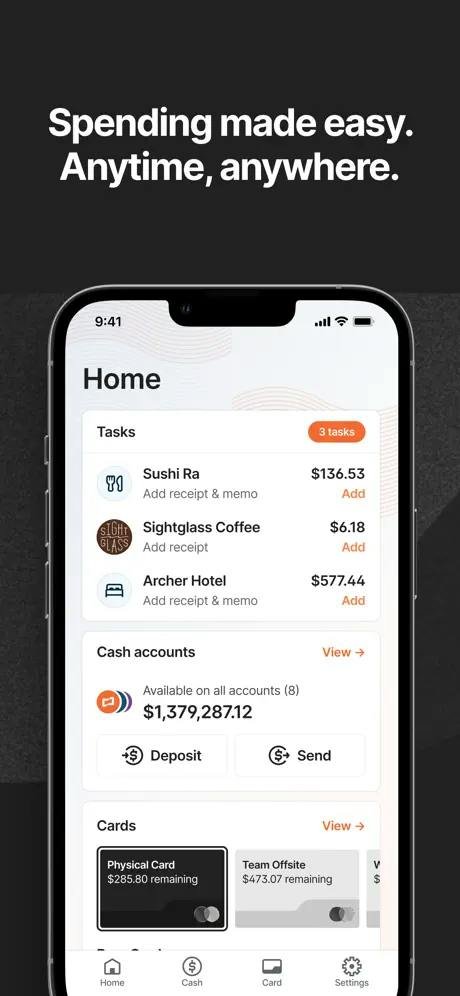 Brex — corporate card spend dashboard