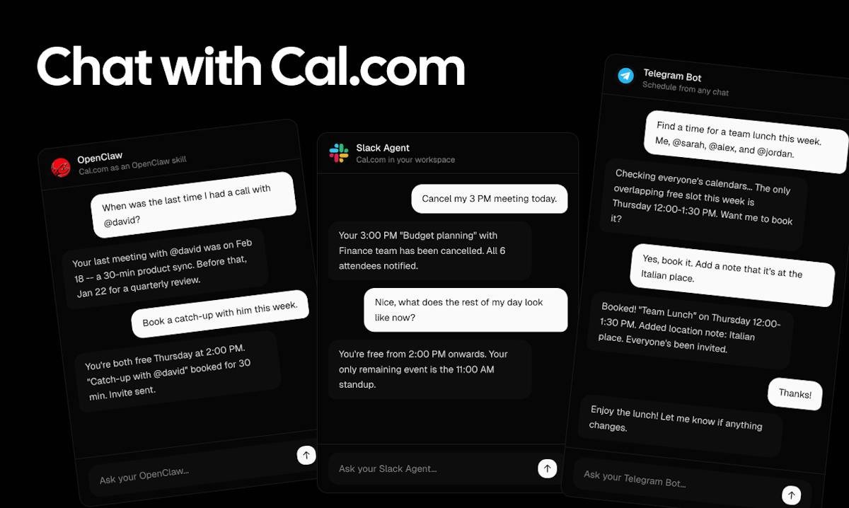 Cal.com — team scheduling booking page