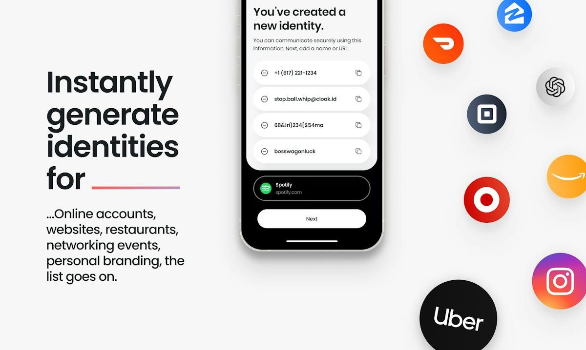 Cloaked — virtual identity dashboard