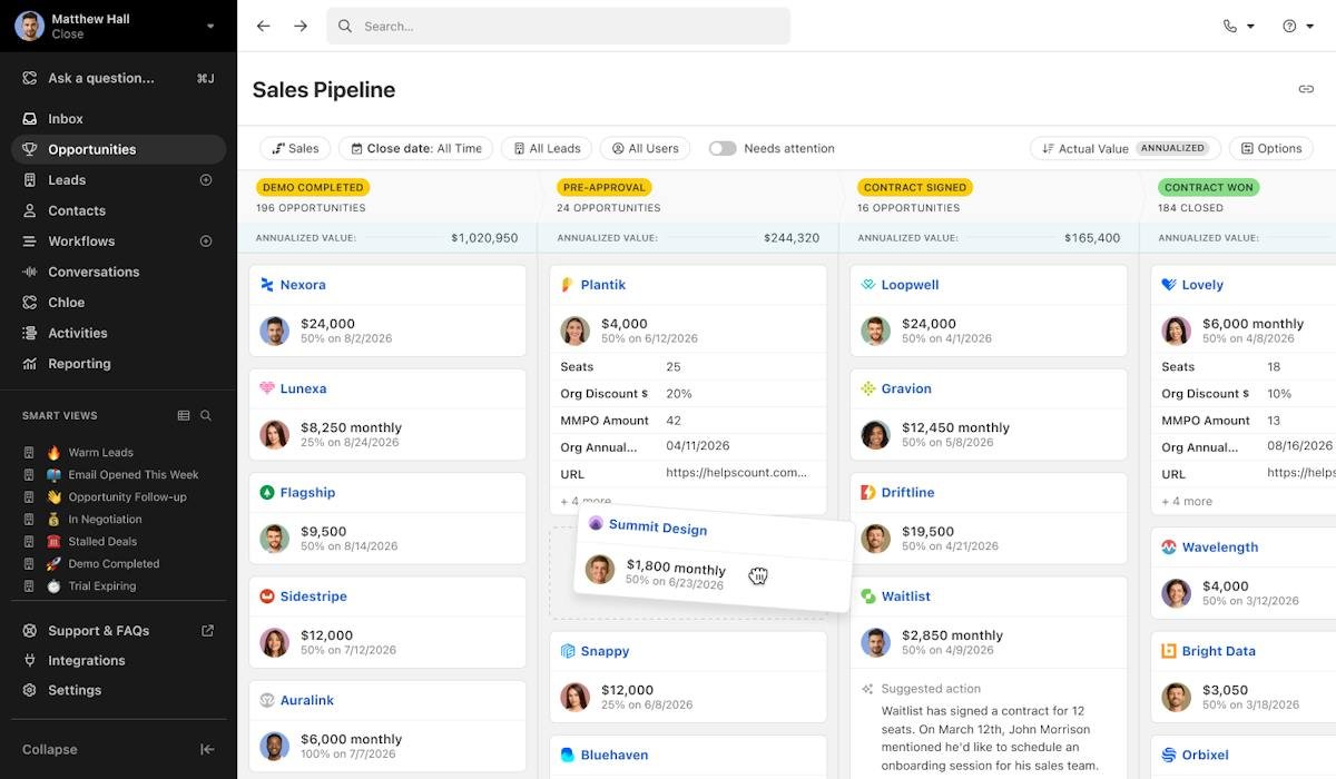Close — CRM with built-in AI voice calling