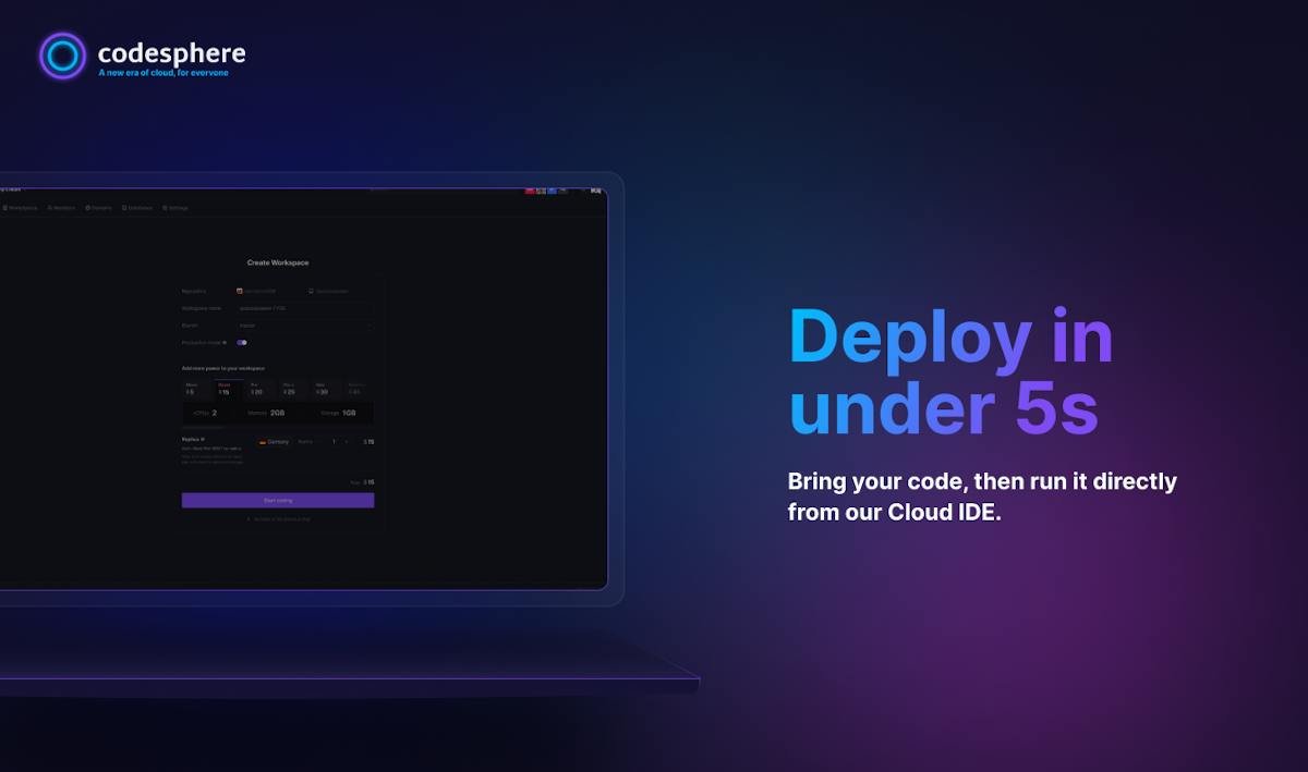 Codesphere — cloud IDE deployment pipeline