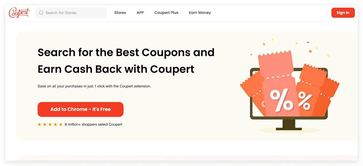 Coupert — coupon and cashback browser extension