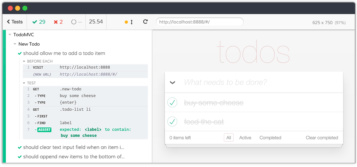Cypress — browser-based end-to-end test runner