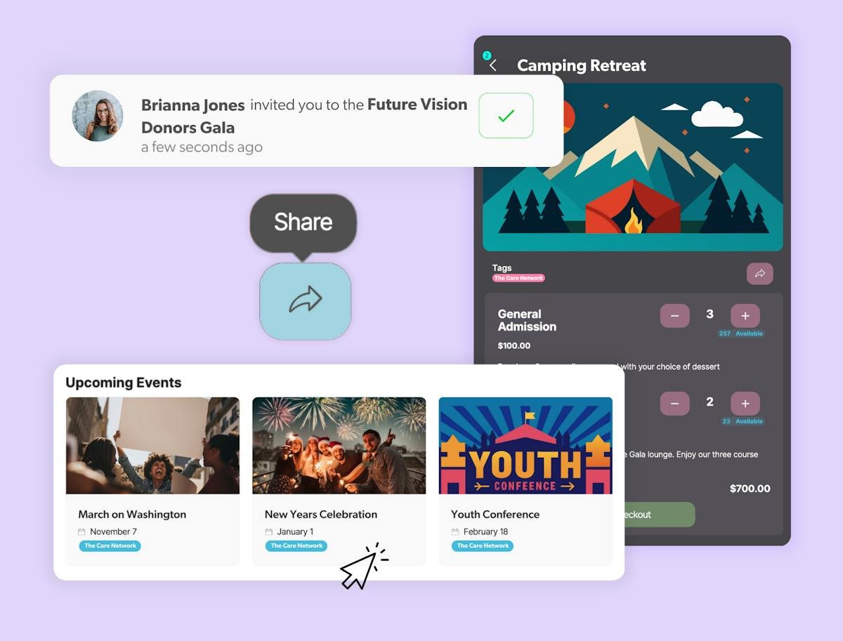 Engage Spaces — event and community management dashboard