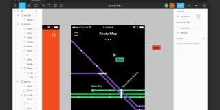 Figma — multi-frame interface design canvas
