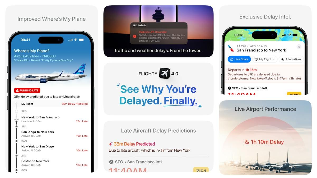 Flighty — live flight tracking screen