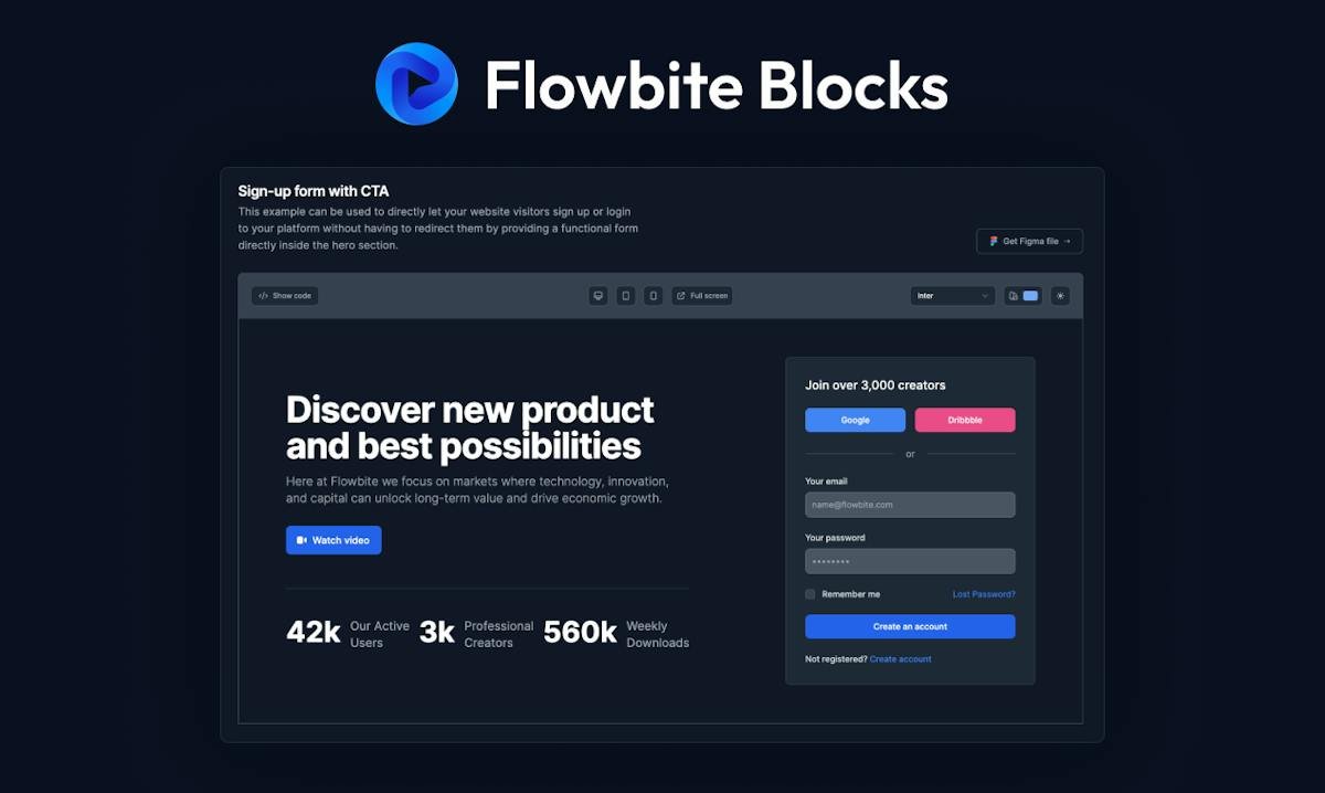 Flowbite — Figma design system built on Tailwind CSS