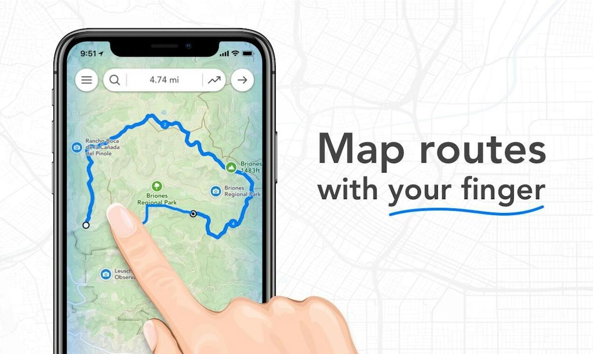 Footpath Route Planner — hand-drawn route with elevation
