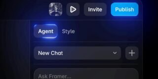 Framer — AI agent generating a website from a prompt