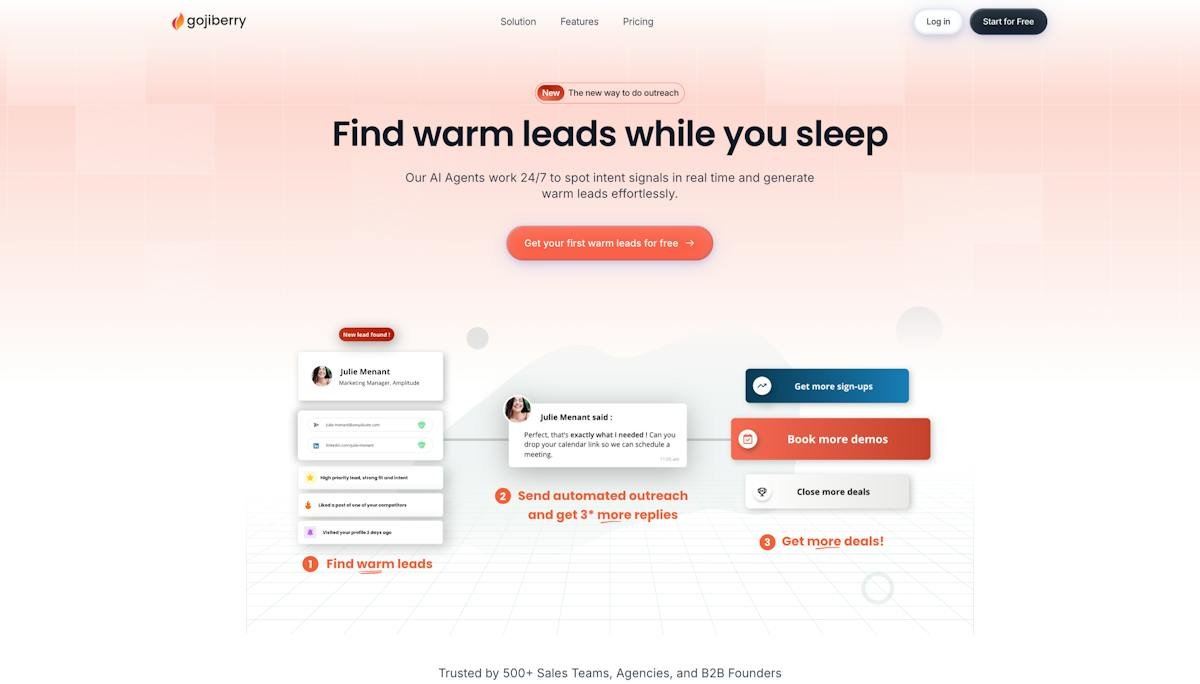 Gojiberry AI — buyer intent signal dashboard