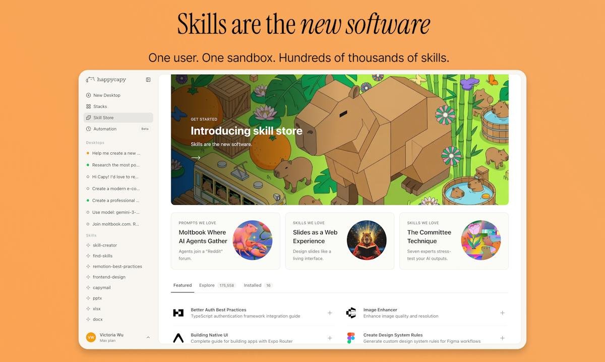 Happycapy — browser-based agent workspace running a task