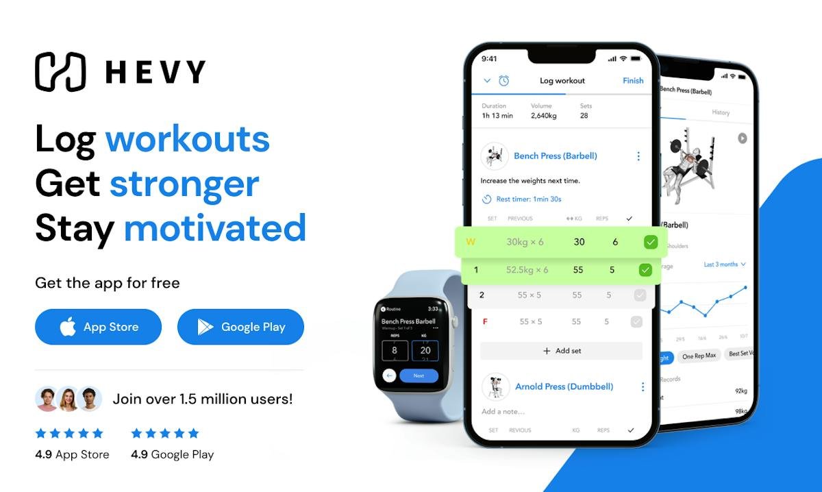Hevy — workout tracking and routine view