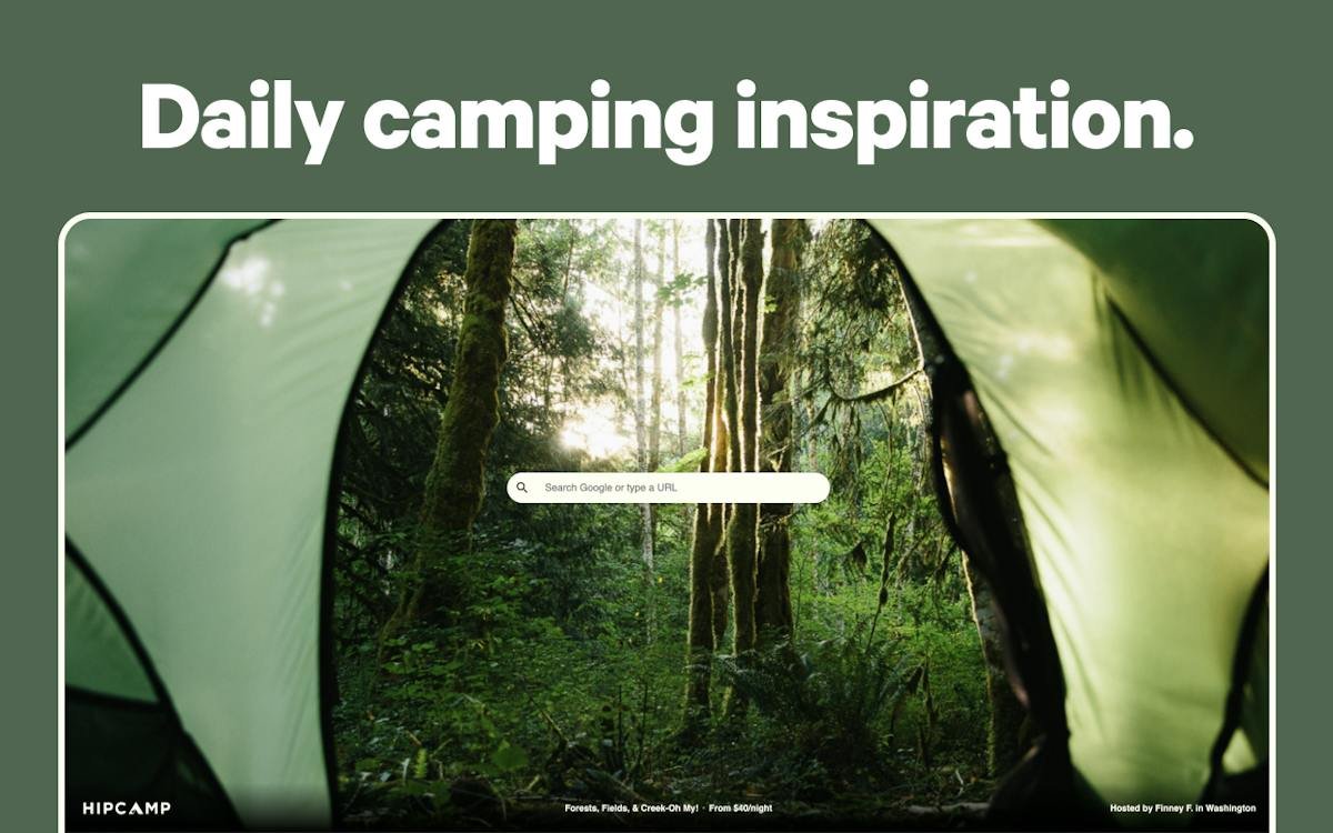 Hipcamp — campsite search and booking view