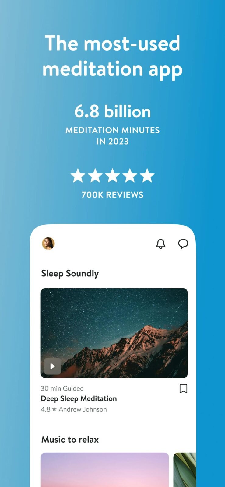 Insight Timer — sleep content library view