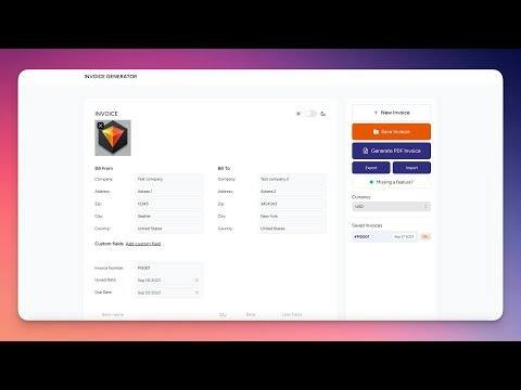 Invoice generator — invoice creation form