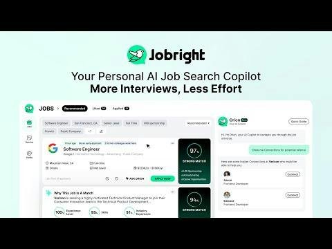 Jobright AI — AI job matching dashboard