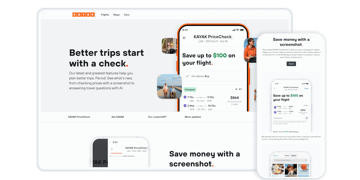 KAYAK — hotel price comparison results