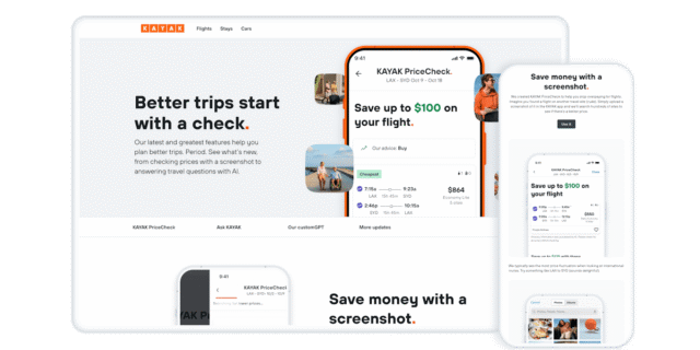 KAYAK — hotel price comparison results