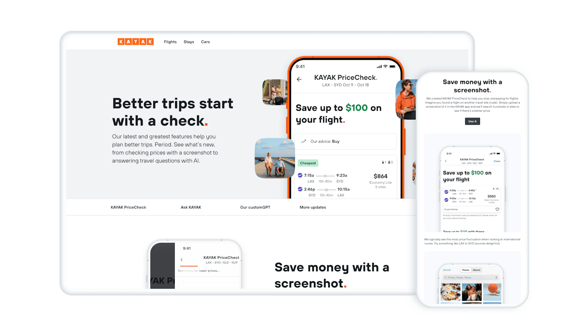 KAYAK — hotel price comparison results