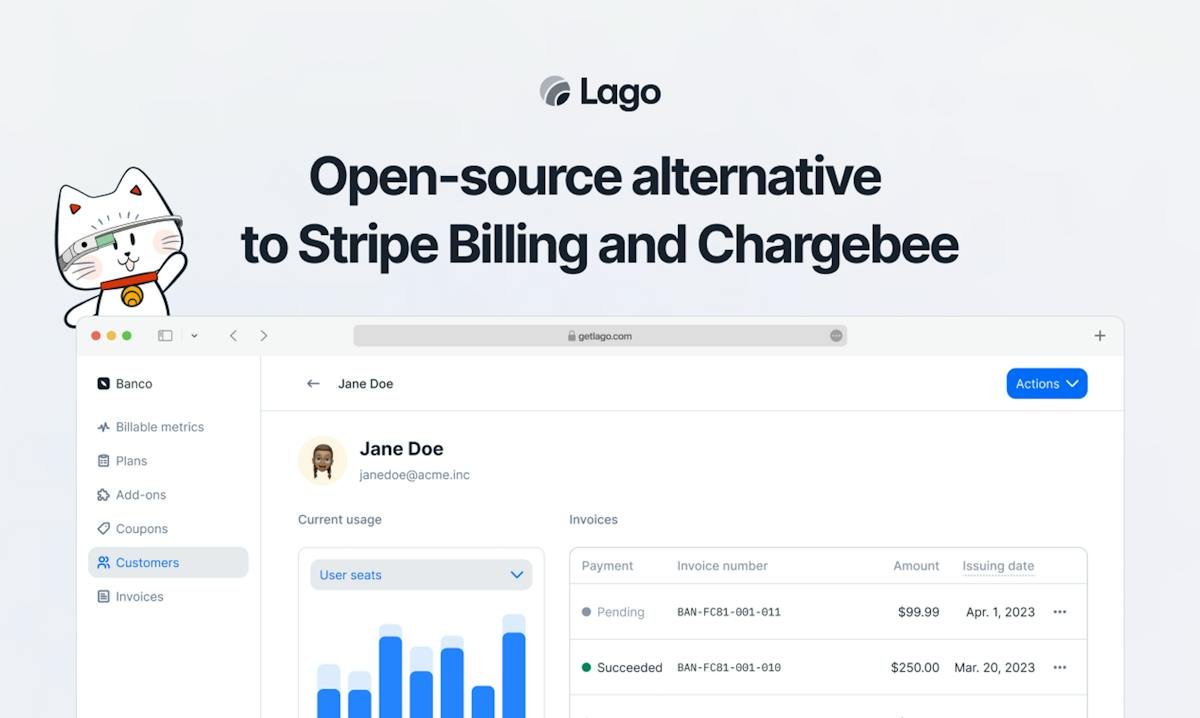 Lago — usage-based billing dashboard